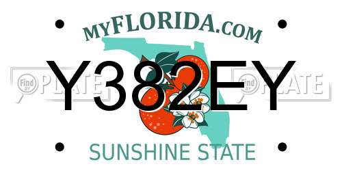 Y382EY Florida License Plate