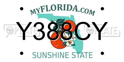 Y388CY Florida License Plate