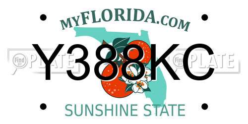 Y388KC Florida License Plate