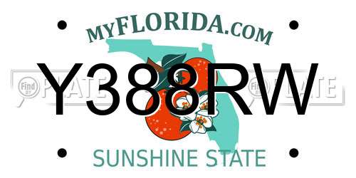 Y388RW Florida License Plate