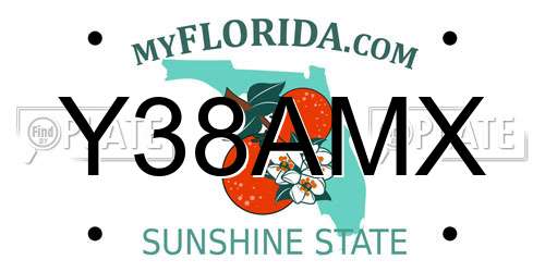 Y38AMX Florida License Plate