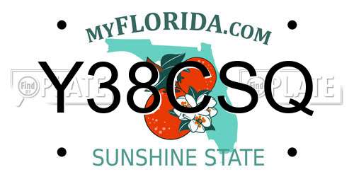 Y38CSQ Florida License Plate