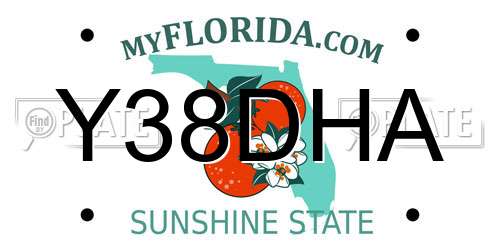 Y38DHA Florida License Plate