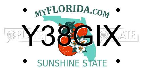 Y38GIX Florida License Plate