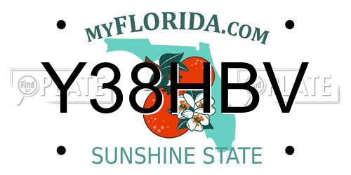 Y38HBV Florida License Plate