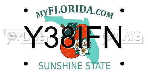 Y38IFN Florida License Plate