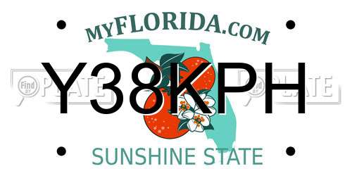 Y38KPH Florida License Plate