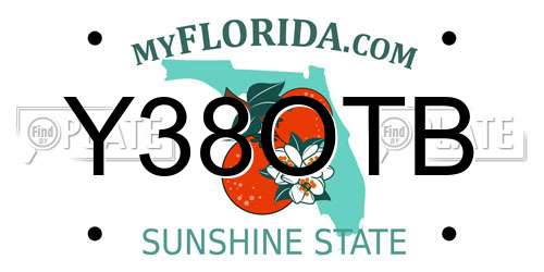 Y38OTB Florida License Plate