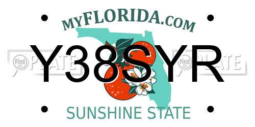 Y38SYR Florida License Plate