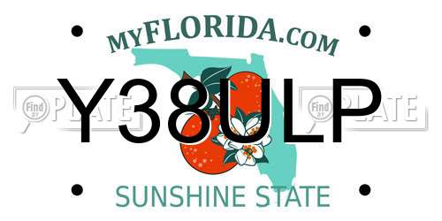 Y38ULP Florida License Plate