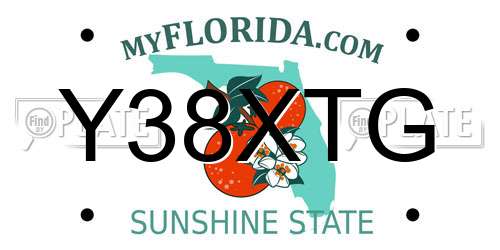 Y38XTG Florida License Plate