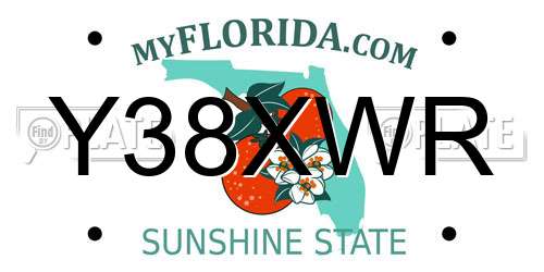 Y38XWR Florida License Plate