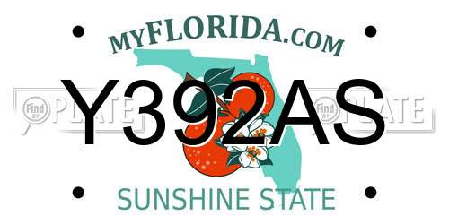 Y392AS Florida License Plate
