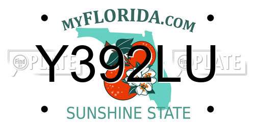 Y392LU Florida License Plate