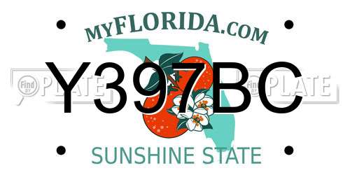 Y397BC Florida License Plate