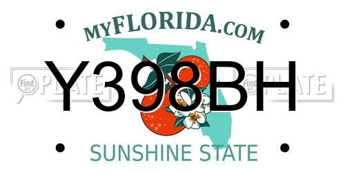 Y398BH Florida License Plate