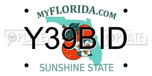 Y39BID Florida License Plate