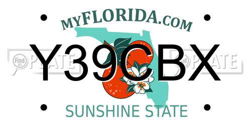Y39CBX Florida License Plate