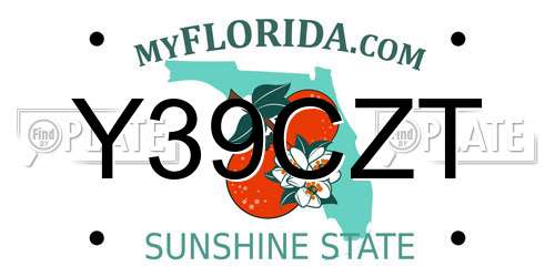 Y39CZT Florida License Plate