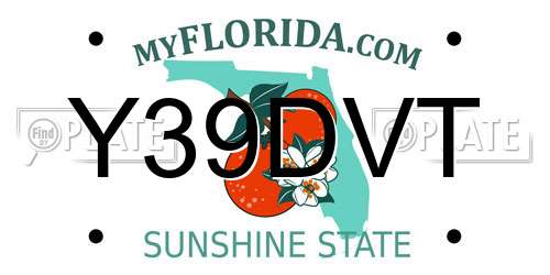 Y39DVT Florida License Plate