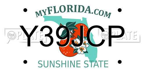 Y39JCP Florida License Plate
