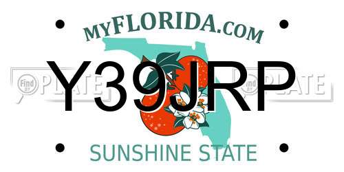 Y39JRP Florida License Plate