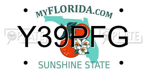 Y39PFG Florida License Plate
