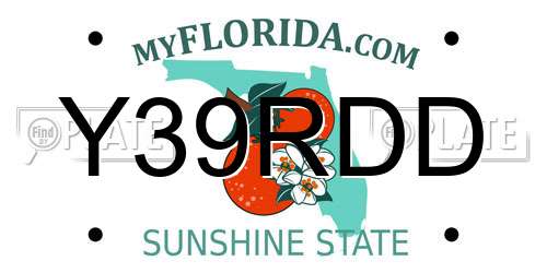 Y39RDD Florida License Plate