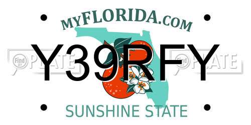 Y39RFY Florida License Plate