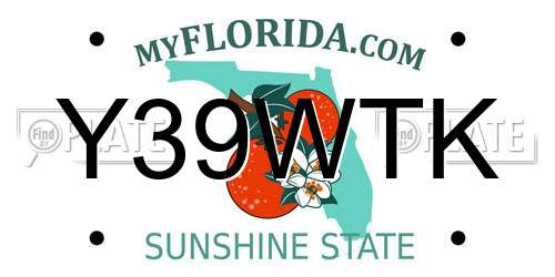 Y39WTK Florida License Plate