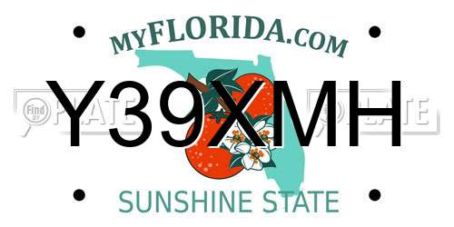 Y39XMH Florida License Plate