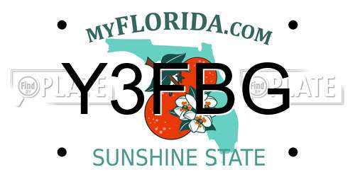 Y3FBG Florida License Plate