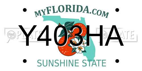 Y403HA Florida License Plate