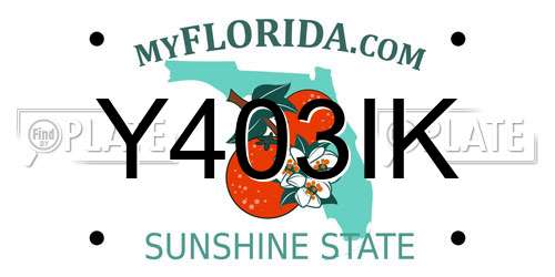 Y403IK Florida License Plate
