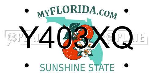 Y403XQ Florida License Plate