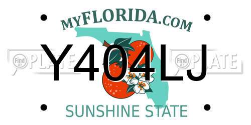 Y404LJ Florida License Plate