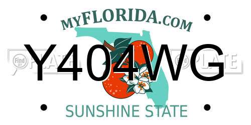Y404WG Florida License Plate