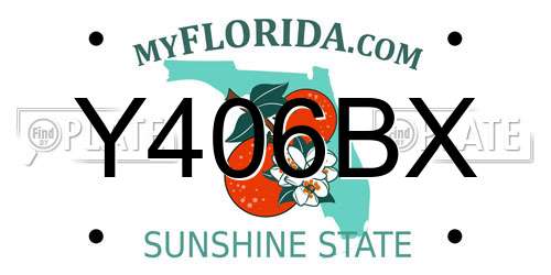 Y406BX Florida License Plate