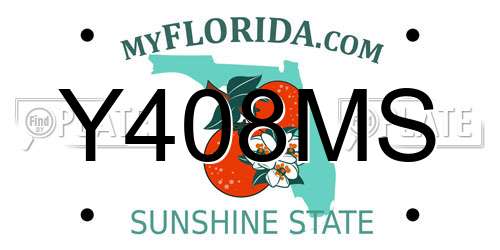 Y408MS Florida License Plate