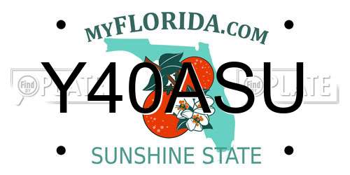 Y40ASU Florida License Plate