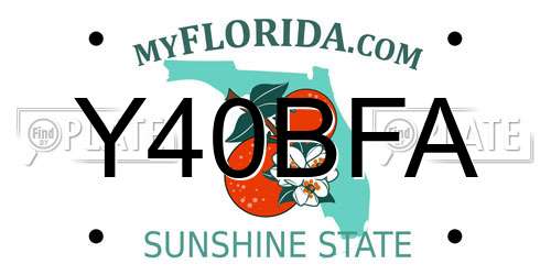 Y40BFA Florida License Plate