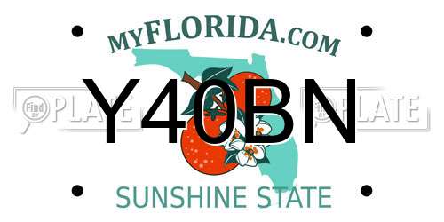 Y40BN Florida License Plate