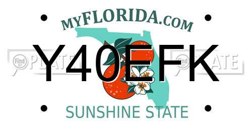 Y40EFK Florida License Plate