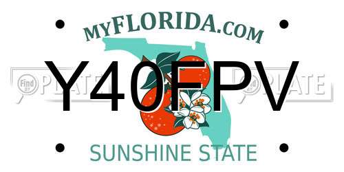 Y40FPV Florida License Plate