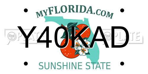 Y40KAD Florida License Plate