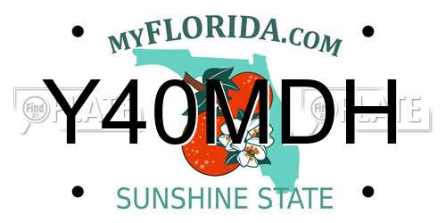 Y40MDH Florida License Plate