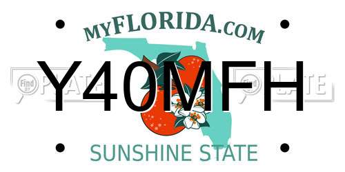 Y40MFH Florida License Plate