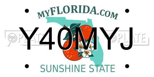Y40MYJ Florida License Plate