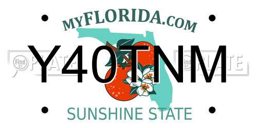 Y40TNM Florida License Plate