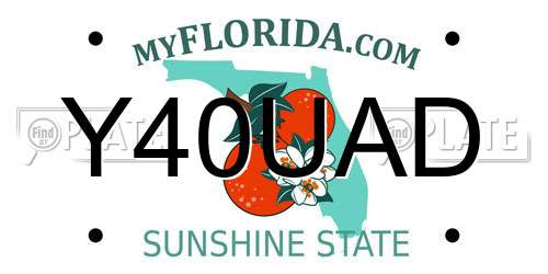 Y40UAD Florida License Plate
